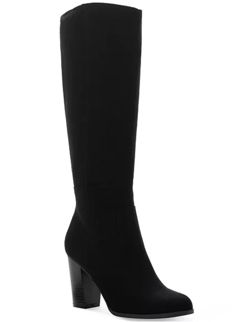 Style & Co. Women's Addyy Knee High Wide Calf Dress Boots - Black Micro Extra WC